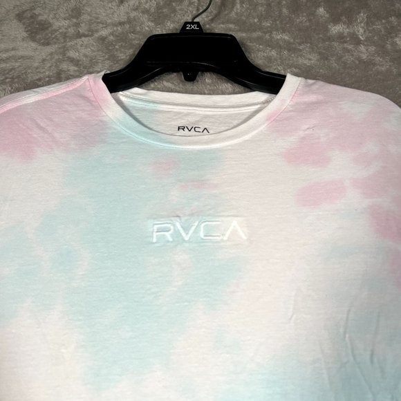 RVCA Shirt Men's Medium Tie Dye Multicolor Short Sleeve Shirt - Picture 2 of 5